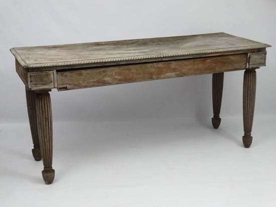 A 19thC Gillows style serving table with frieze drawer: A 19thC Gillows style serving table with frieze drawer 75'' wide x 26'' deep