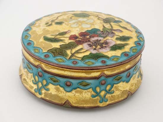 An unusual Milet Sevres Art Nouveau lidded box, having (1 of 5)