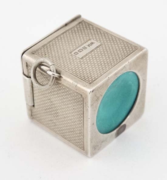 Snooker interest A silver snooker cue chalk holder,