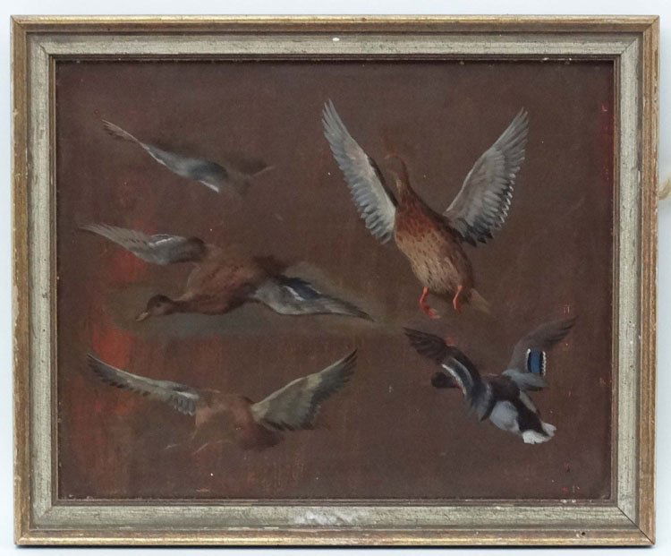 Edgar Hunt (1876-1953), Oil on board, Study of duck: Edgar Hunt (1876-1953), Oil on board, Study of duck c.1927, Ascribed verso. 7 3/4 x 9 3/4