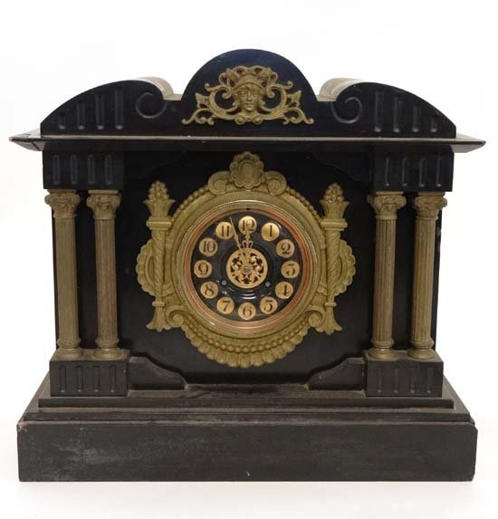 Slate clock : a 19thC Palladian Style Slate (1 of 4)