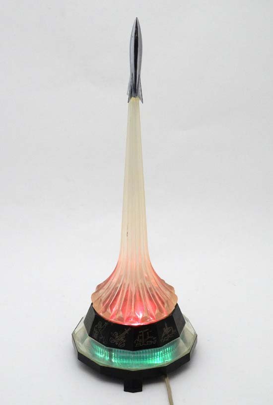 A Russian c.1968 Space Race table lamp in the form of a (1 of 7)