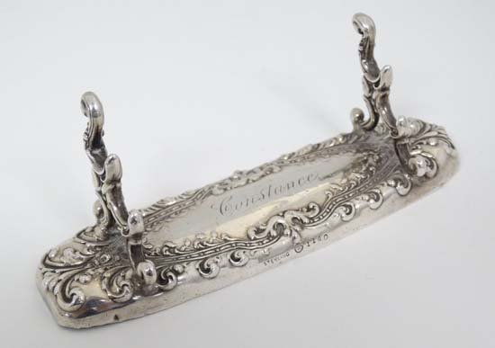 An American Sterling silver desk top pen holder / pen (1 of 6)