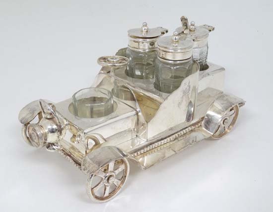 A late 20thC / early 21stC novelty silver plated cruet (1 of 5)