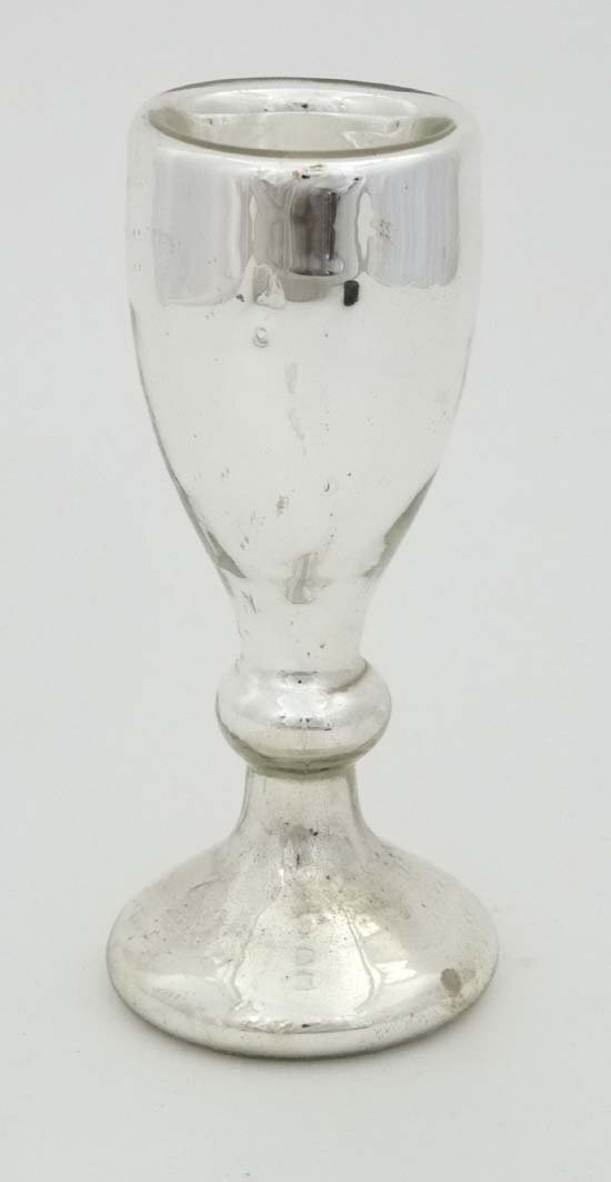 A 20thC Mercury glass goblet. approx 6 1/4'' high (1 of 3)