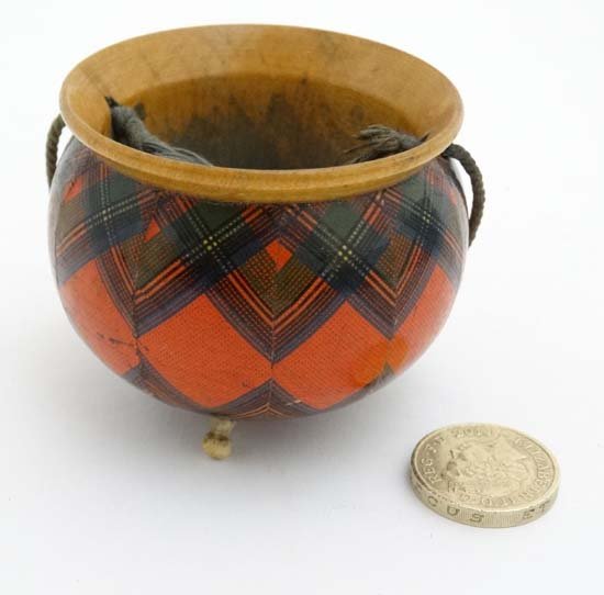 Tartan Ware : A 19thC tartan ware port formed as three (1 of 5)