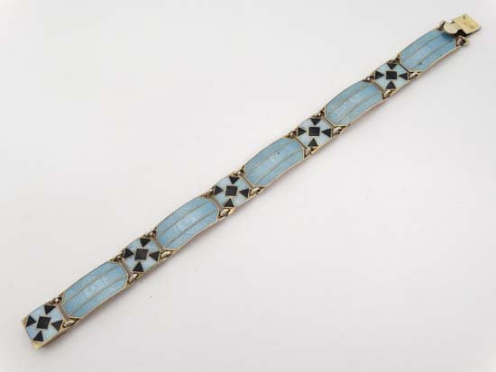Scandinavian jewellery : A silver gilt bracelet with (1 of 5)