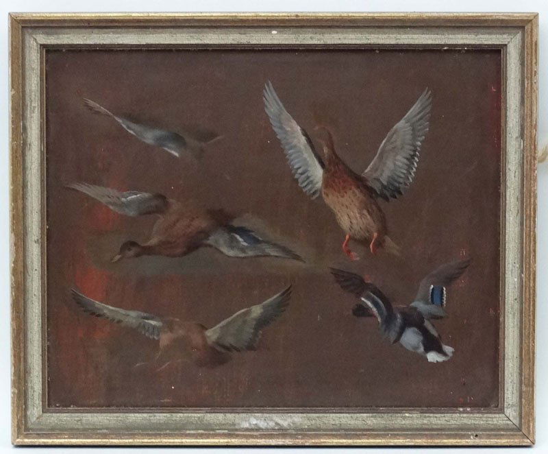Edgar Hunt (1876-1953), Oil on board, Study of duck: Edgar Hunt (1876-1953), Oil on board, Study of duck c.1927, Ascribed verso. 7 3/4 x 9 3/4