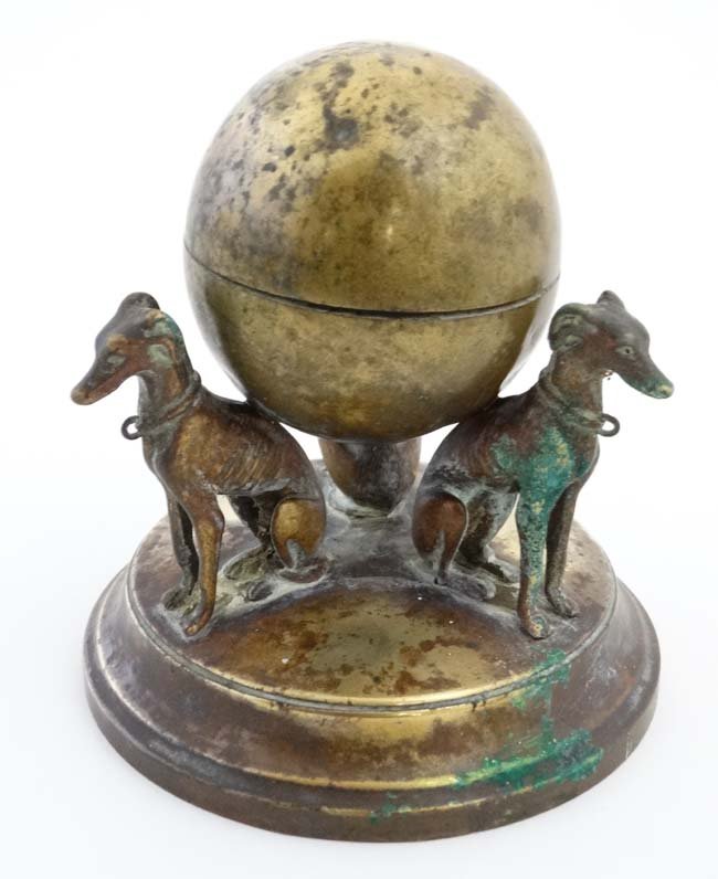 A 19thC inkwell in the form of 3 greyhounds / long (1 of 7)