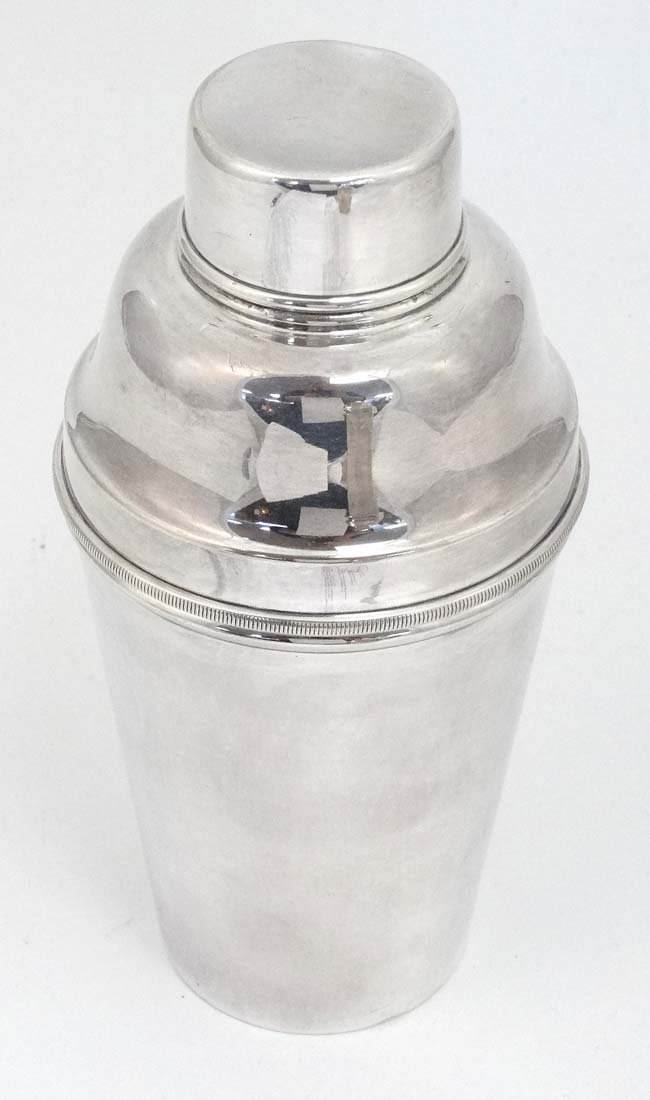 A mid 20thC ' Regis Plate' silver plate cocktail shaker (1 of 4)