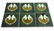 A set of six early 20thC Art Nouveau tube lined green - 2