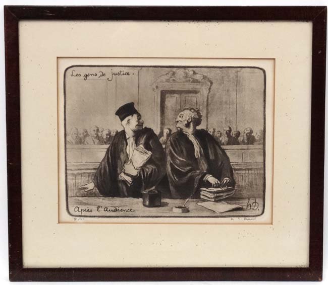 Honore Daumier (1808-1879), Signed lithograph, 'Apres (1 of 6)