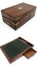 A 19thC military mahogany brass bound writing slope