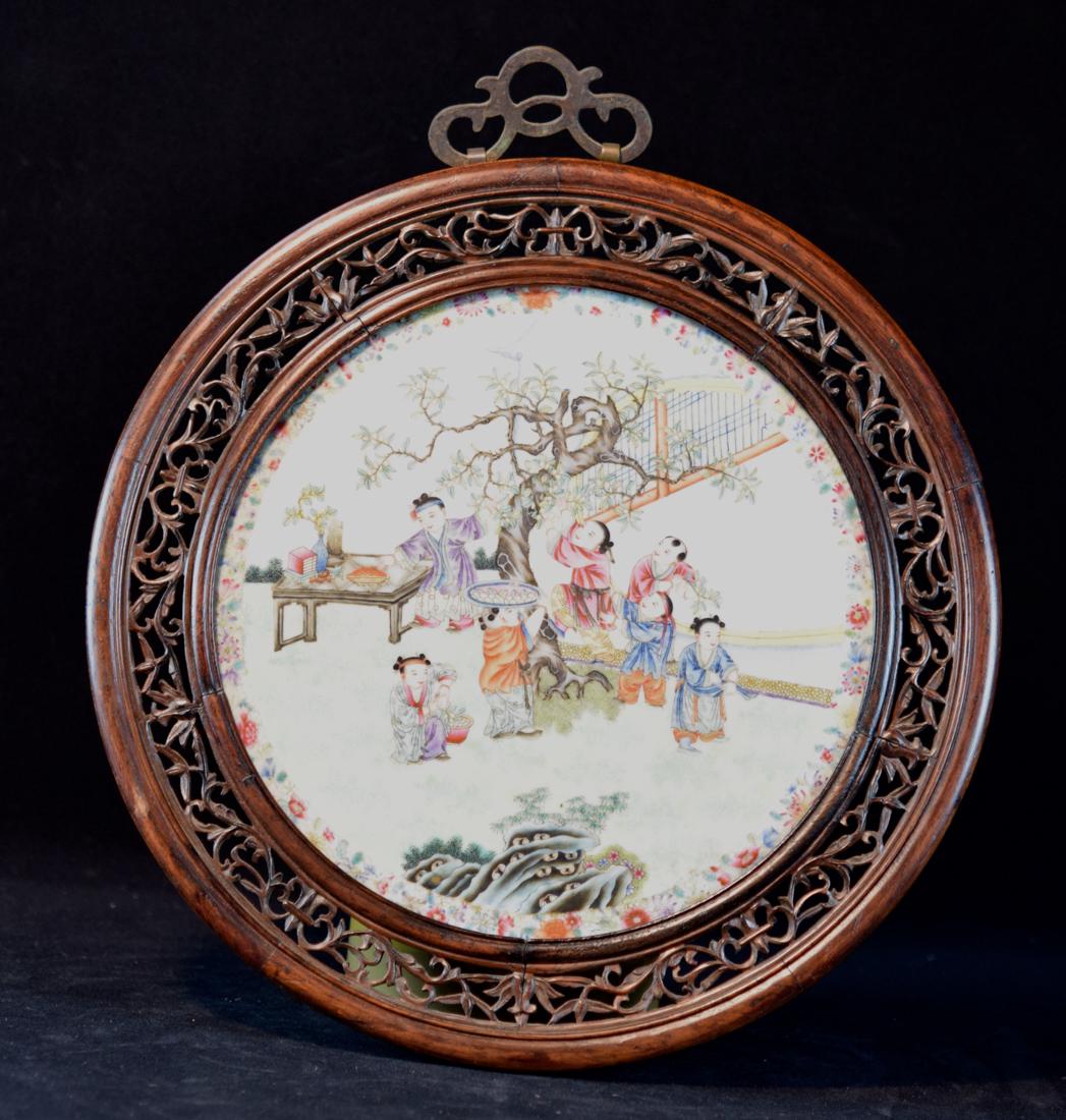 Chinese Porcelain Wall Plaque with Boy Scene (1 of 10)