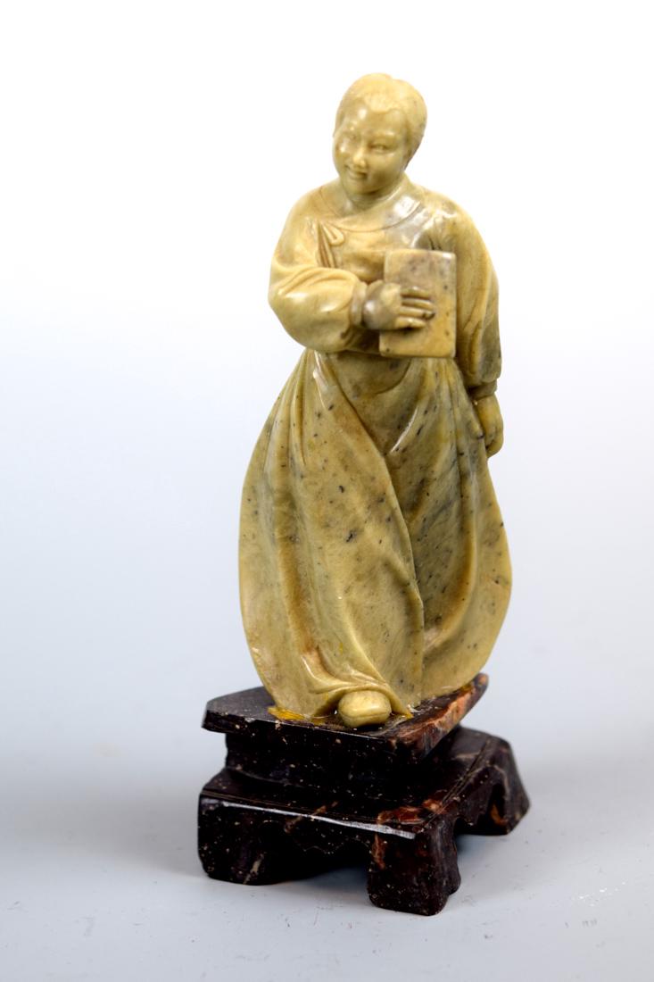 Chinese Soapstone Figurine of Culture Revolution Girl (1 of 6)