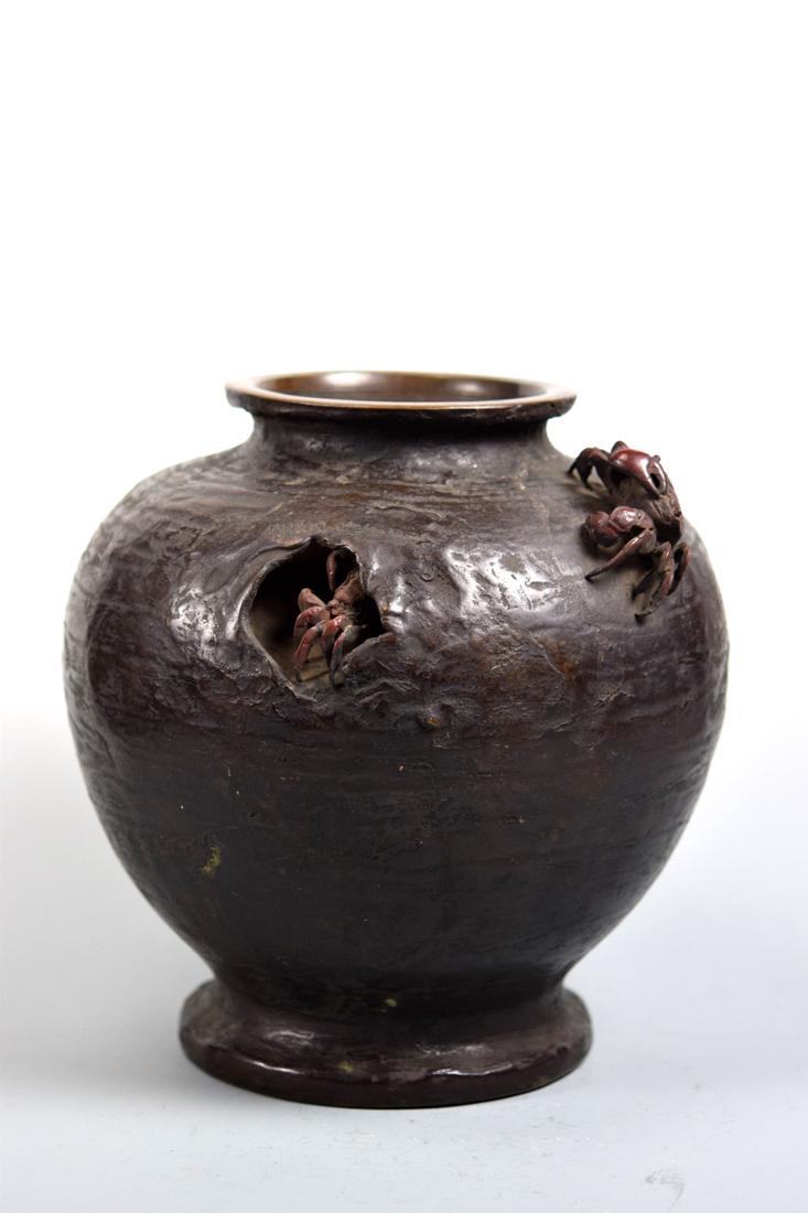 Japanese Bronze Vase with Crab (1 of 8)