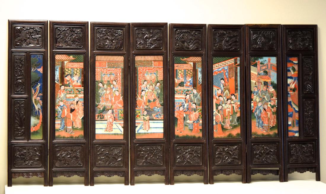 Chinese Rosewood Reverse Glass Screen Set (1 of 8)