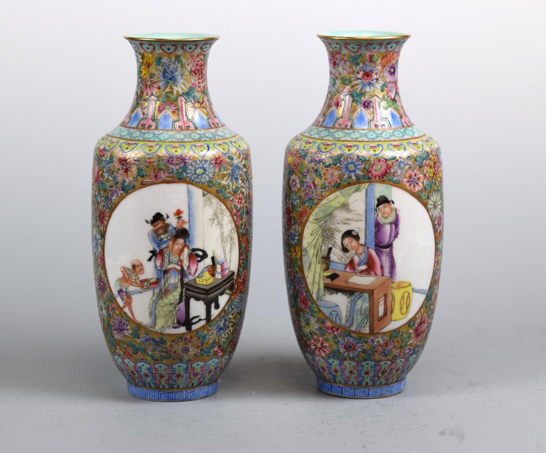 Pair Chinese Porcelain Vases with Figurine on (1 of 7)