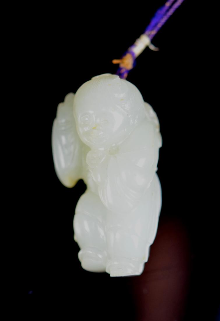 Chinese White Jade Boy with Bats (1 of 7)