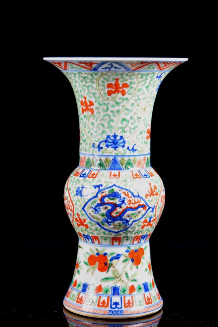 Chinse Wucai Porcelain Beaker Vase (1 of 7)
