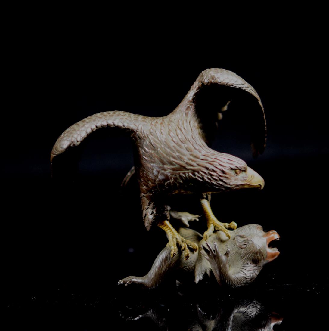 Japanese Bronze Hawk Fighting Monkey (1 of 8)