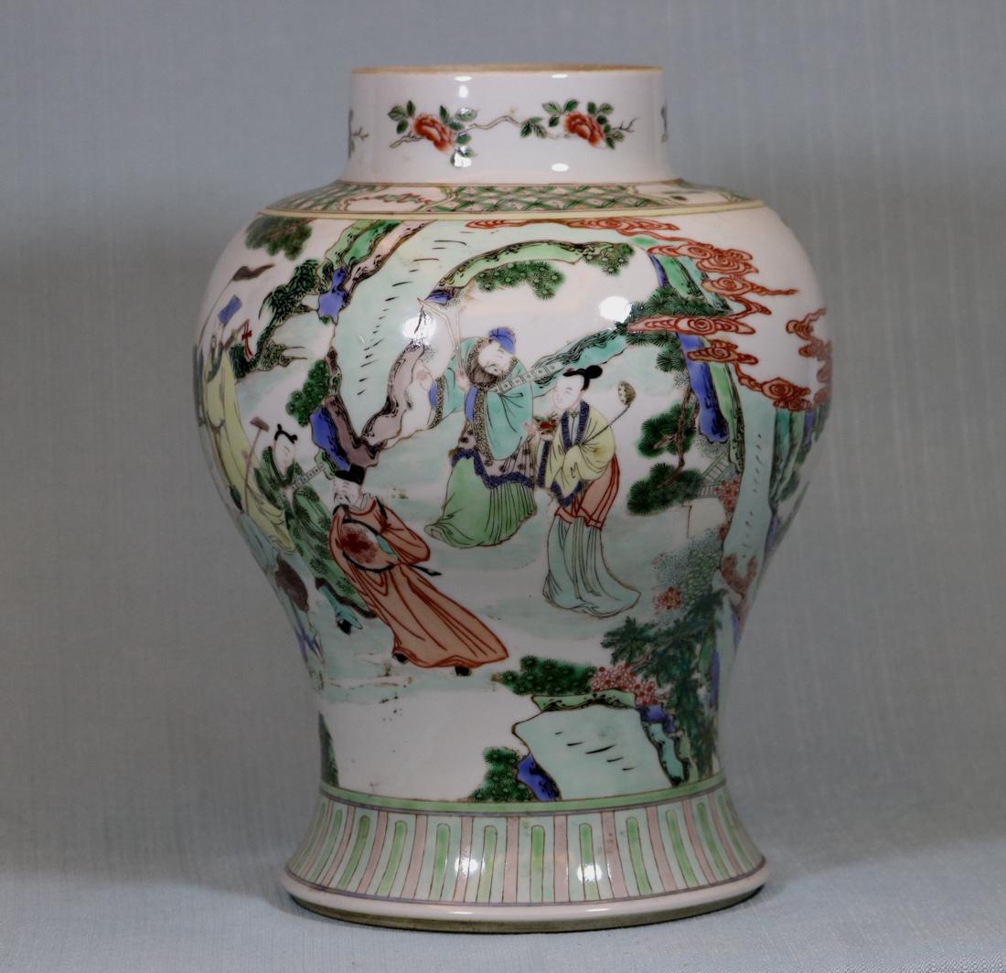 Chinese famille Verte Porcelain Jar - Immortal Scene (1 of 9)