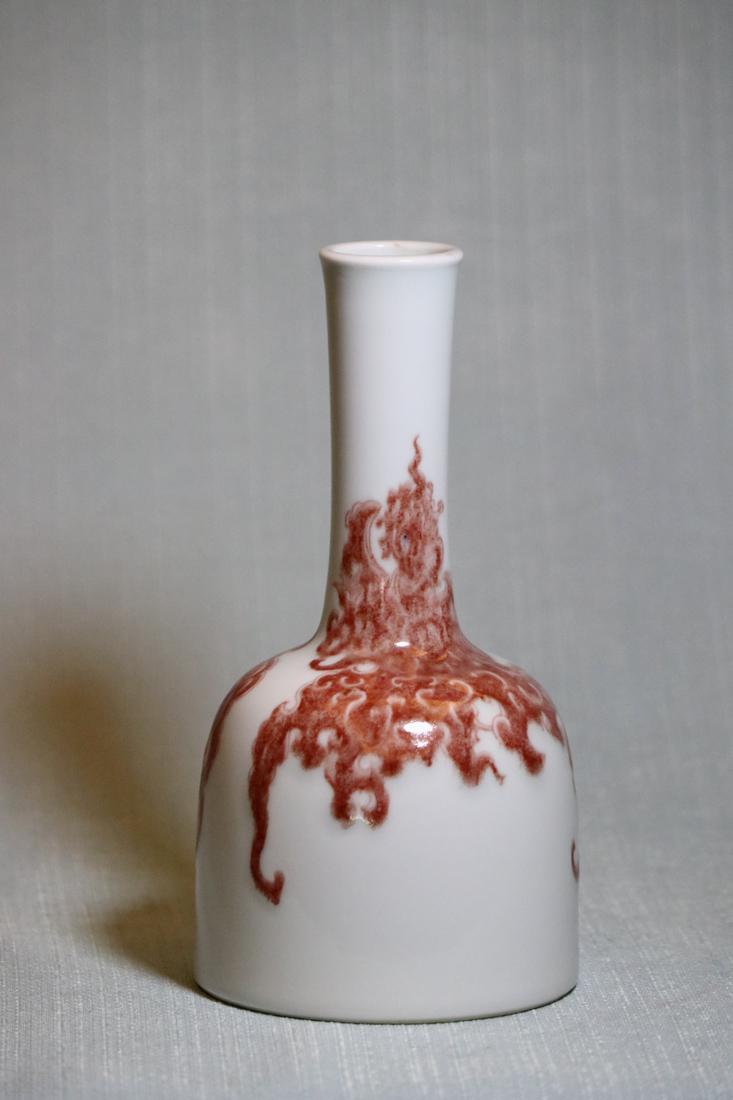 Chinese Mallet Vase with Unerglazed Copper Red (1 of 6)