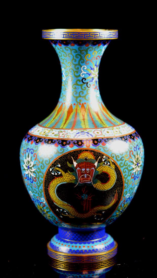 Chinese Cloisonne Vase with Dragon Motif (1 of 8)