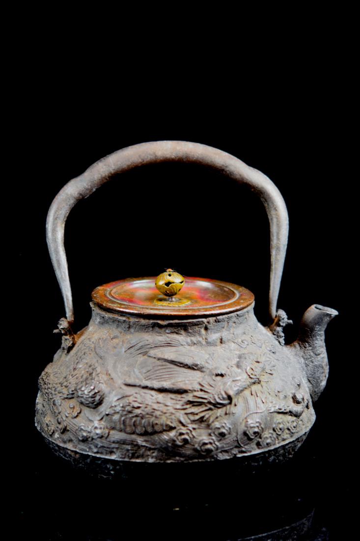 Japanese Iron Teapot with Dragon Motif - Signed (1 of 5)