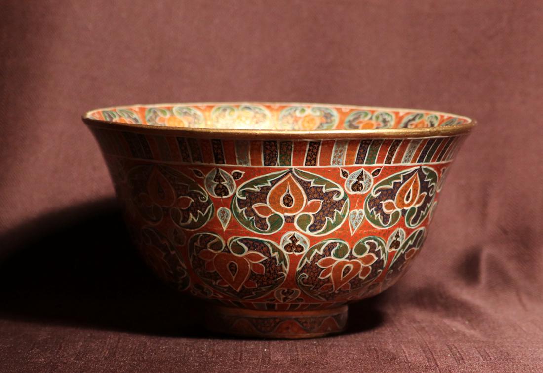 Persian Middle Eastern Lacquered Bowl with Fancy (1 of 5)