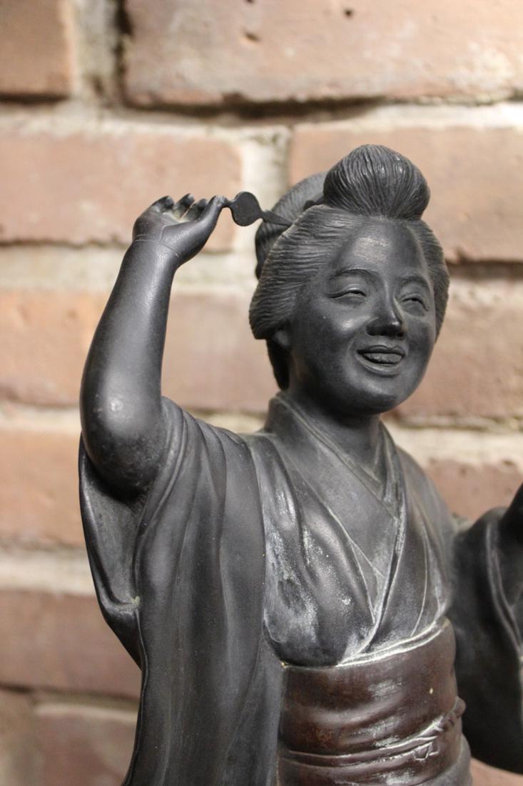 Large Japanese Bronze Geisha Lantern (1 of 6)