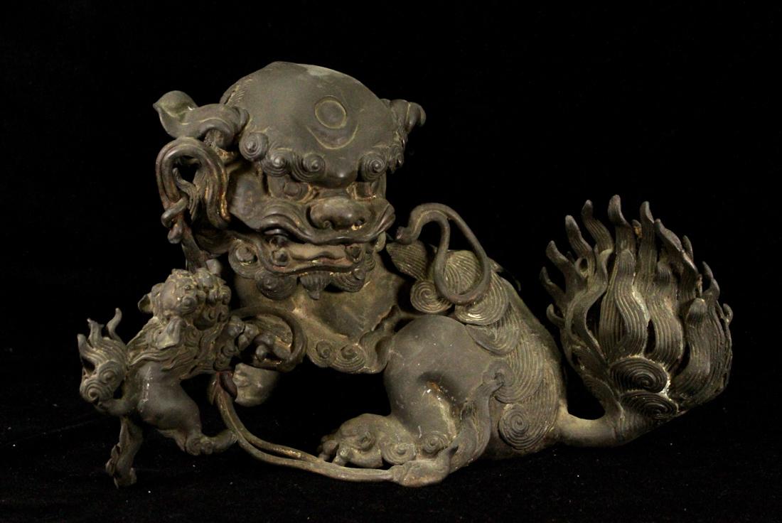Chinese Ming Bronze Foolion Group (1 of 10)
