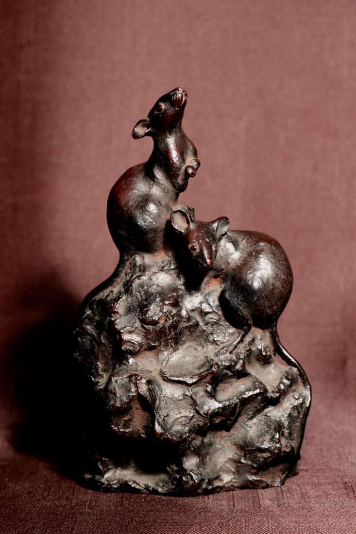 Japanese Bronze Rat Group (1 of 9)