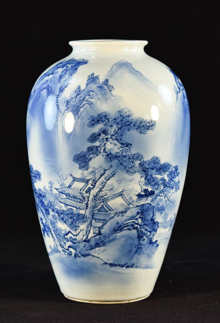 Japanese Porcelain Blue White Vase by Arita Kiln (1 of 7)