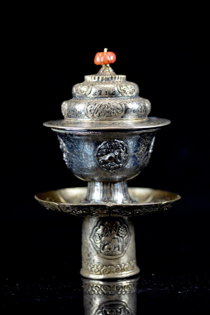 Chinese Silver Cup and Holder Group (1 of 5)