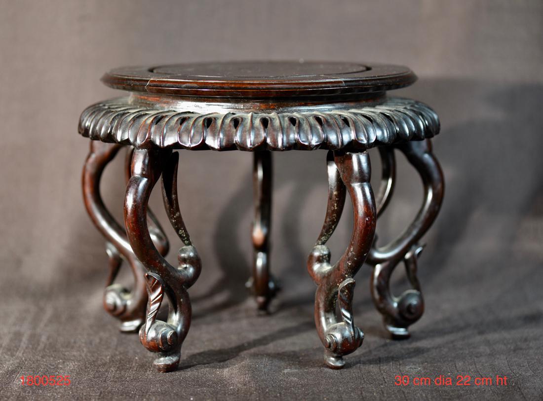 Chinese Rosewood Round Stand (1 of 4)
