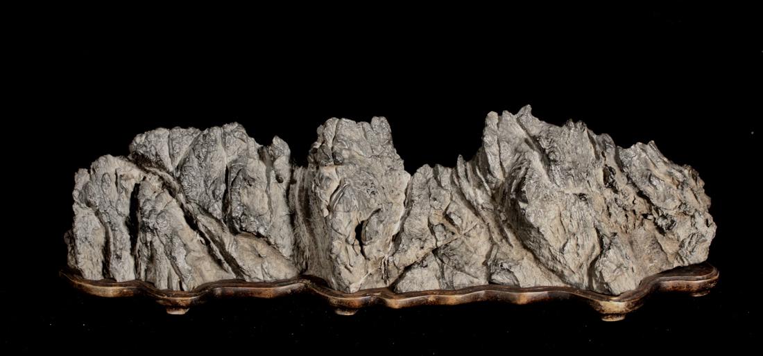 Chinese Horizontal Scholar Rock with Wood Base (1 of 9)