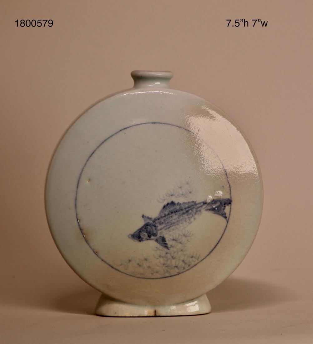 Antique Korean Porcelain Vase with Fish Scene (1 of 8)