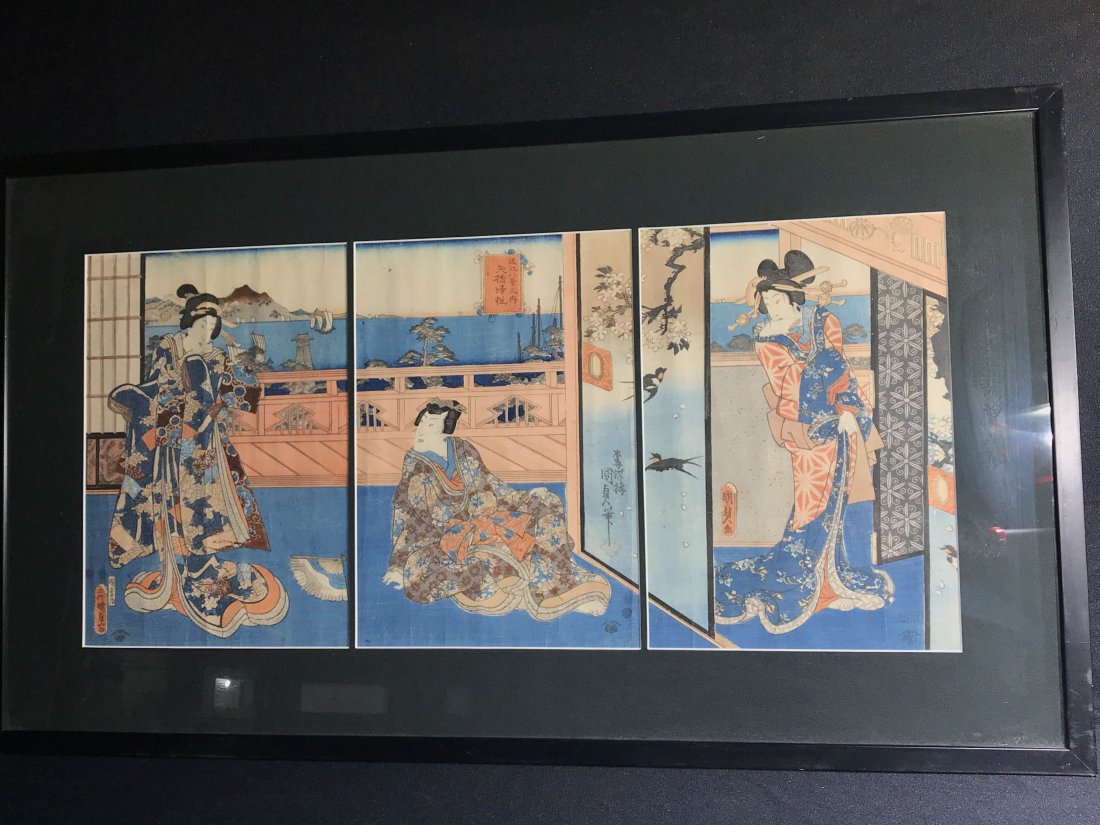 Japanese wood block print group (1 of 5)