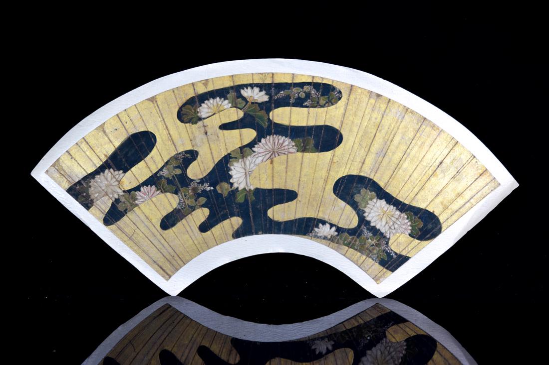 Japanese Edo Period Fan Painting #11 - Lotus (1 of 7)