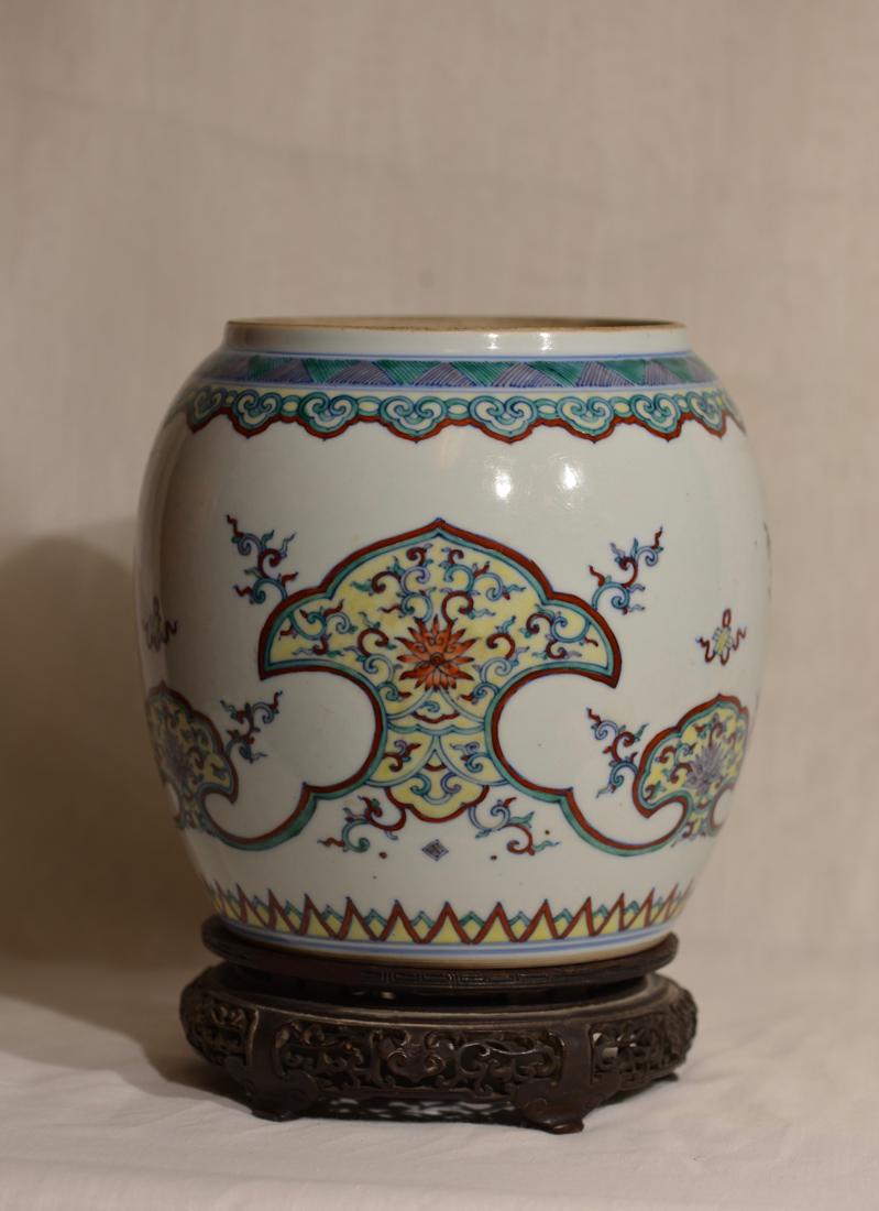 Chinese Doucai Porcelain Jar with Base (1 of 11)