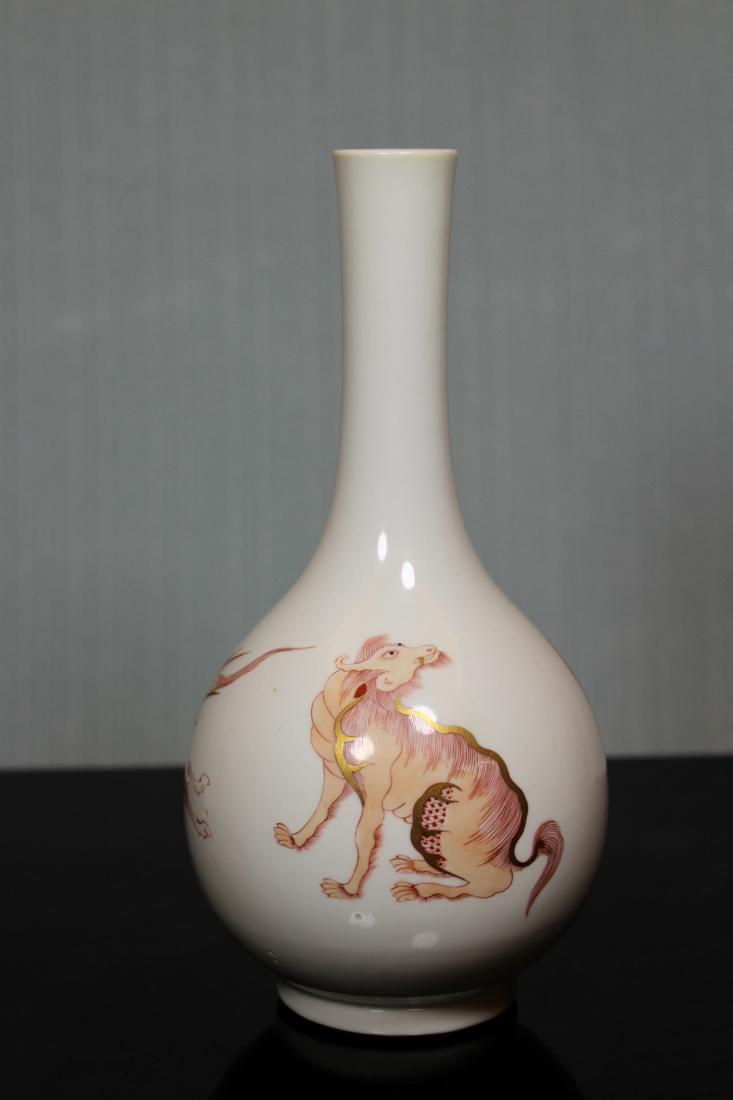 Chinese Porcelain Vase with Kirin - Albert Gallatin: Provenace: Albert Gallatin Estate of New York; measures 7.75" in height