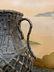 Japanese Bronze Vase with Handle - Bamboo Woven - 2