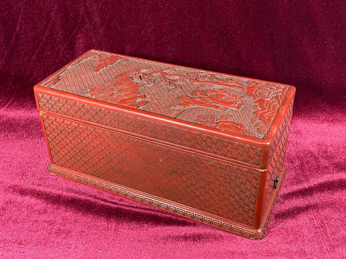 Chinese 17th cen Cinnabar Lacquer Box (1 of 9)