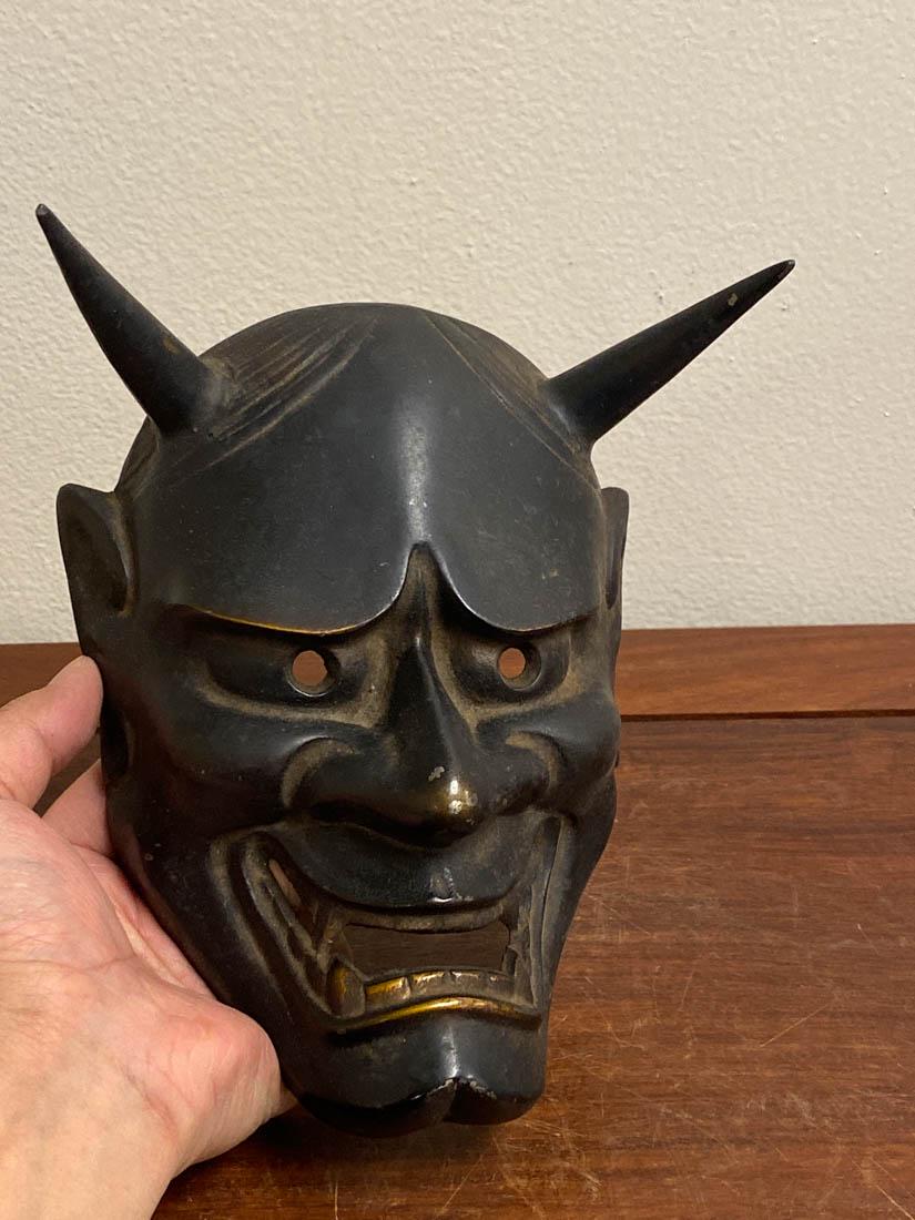 Japanese Cast Iron Noh Mask (1 of 5)