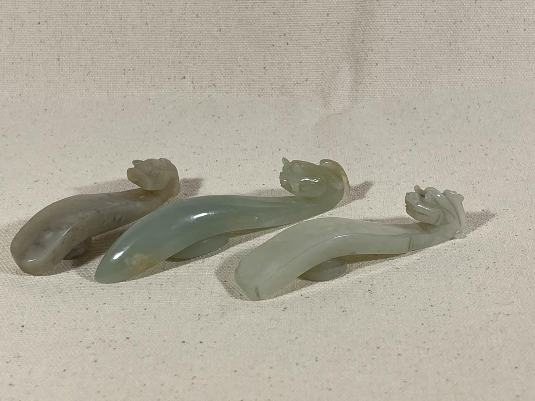 Group of Three Chinese Jade Belt Buckles (1 of 5)