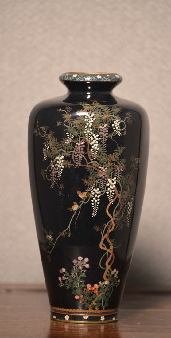 Japanese Cloisonne Vase - Attribute to Hayashi Kodenji (1 of 5)