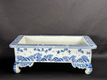 Japanese Arita Blue White Porcelain Planter