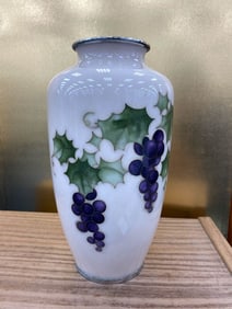 Japanese Cloisonne with Grape Scene