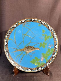 Japanese Cloisonne Charger - Pheasant